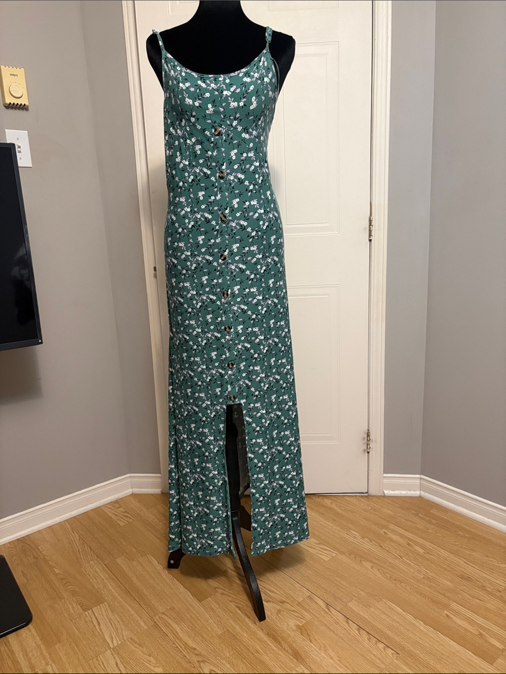 Lily Morgan Green Floral Maxi Dress – Adjustable Straps